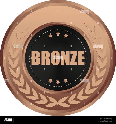 Realistic Bronze Medal Vector Bronze Award Prize Bronze Challenge