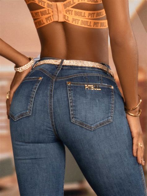 Calça Feminina Empina Bumbum Cinto Pit Bull Jeans 68130