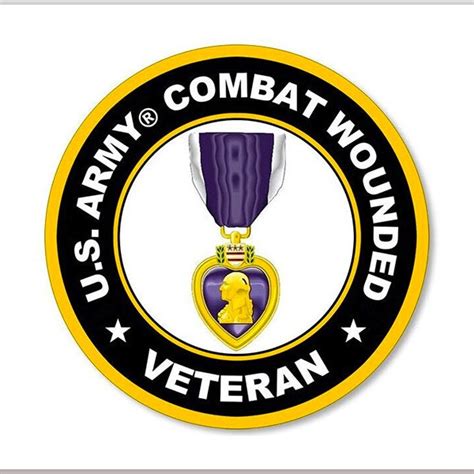 Purple Heart Combat Wounded Decal Etsy