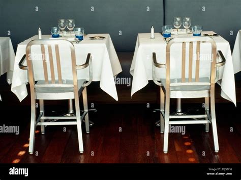 Layed Tables In A Restaurant Stock Photo Alamy