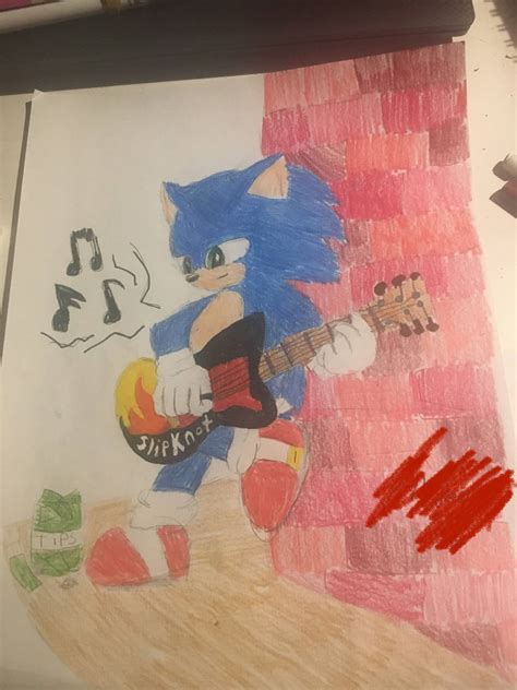 Sonic Playing A Guitar By Solarthehedgehog34 On Deviantart