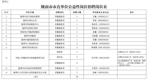 2023年市直单位招聘公益性岗位人员公告就业城镇陇南市