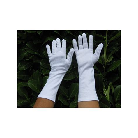 Gants Blancs Coton Au Poignet Long Pour Couvrir L Avant Bras