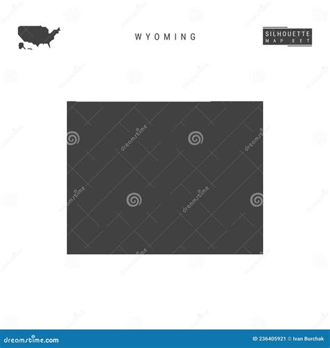 Wyoming Us State Vector Map Isolated On White Background High Detailed