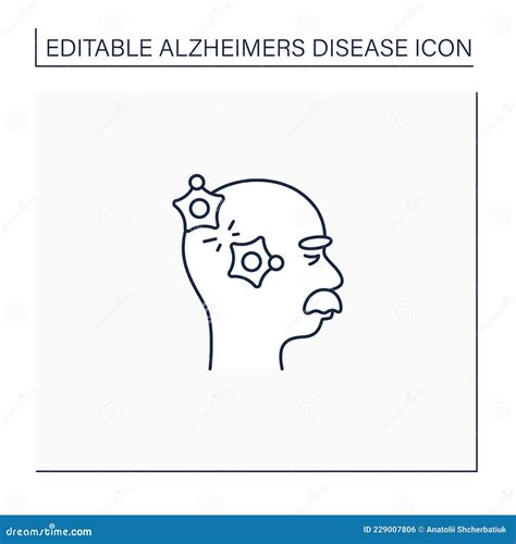 Icono De La Línea De Enfermedad De Alzheimer Ilustración del Vector