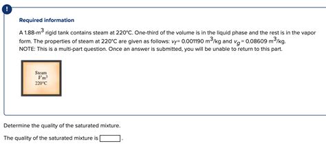 Solved Required Information A M Rigid Tank Contains Chegg