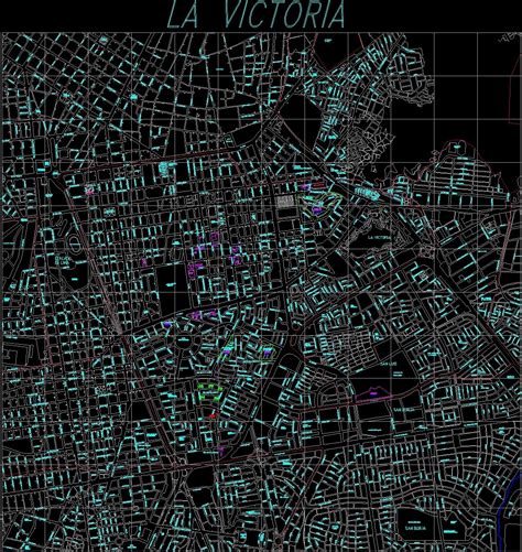 Map La Victoria District Lima Dwg Block For Autocad Designs Cad