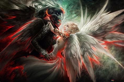 Angel And Demon 4k Wallpaper Download