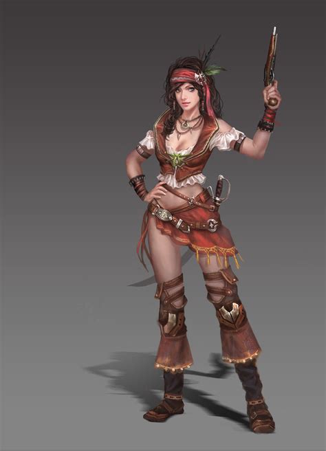 Artstation Pirate【贰零壹贰】 Ares 王嘉燚 Female Character Design Rpg