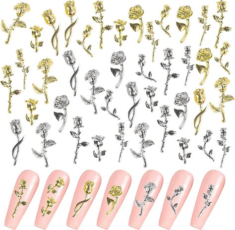 Qxuji 3d Rose Nail Art Charms Flowers Rose Buds Nail Art