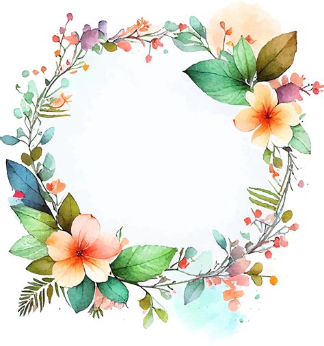 Cute Watercolor Frame With Spring Flowers 17257669 PNG