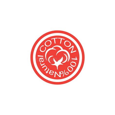 Cotton Icon Natural Organic Cotton Pure Cotton Vector Labels Stock