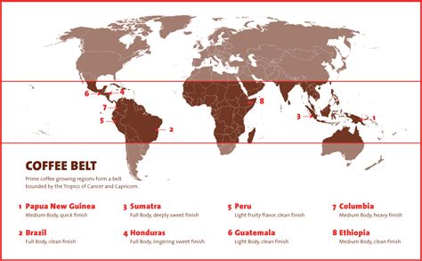 A Global Brew: Exploring The World’s Coffee Growing Regions - World Directions Map – Navigate ...