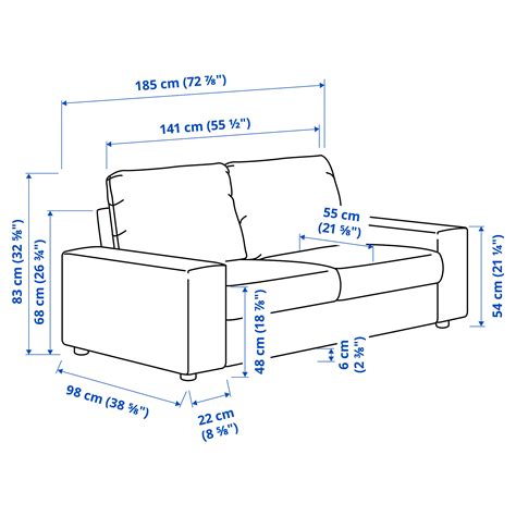 Vimle Sofa 2 Dudukan Dengan Sandaran Tangan Lebarsaxemara Biru Muda