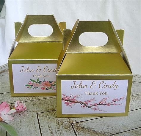 Wedding Favor Boxes Gable Box Custom Favors Gold Silver White Etsy