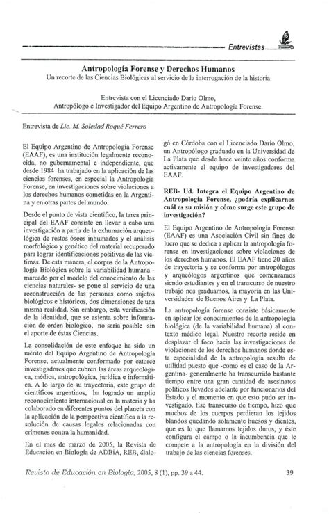 Pdf Antropolog A Forense Y Derechos Humanos