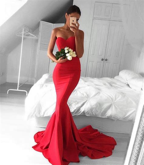 Simple Sweetheart Neck Mermaid Satin Long Prom Dress Evening Dress On