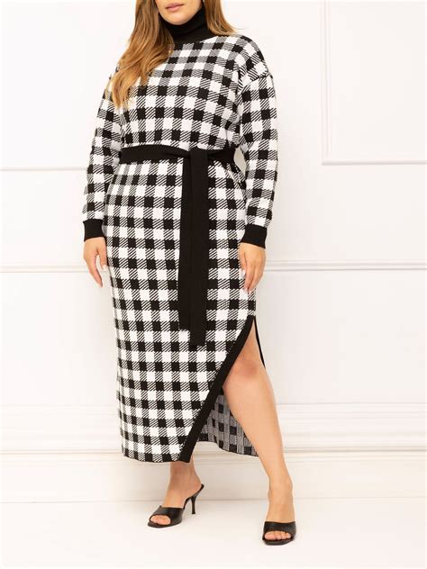 Eloquii Elements Women S Plus Size Funnel Neck Maxi Sweater Dress