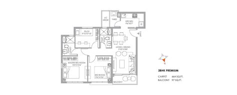 2 And 3 Bhk Apartment Floor Plan In 2021