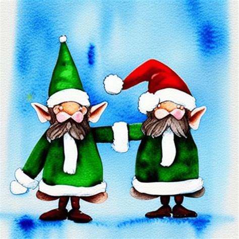 Watercolor Christmas Gnomes · Creative Fabrica