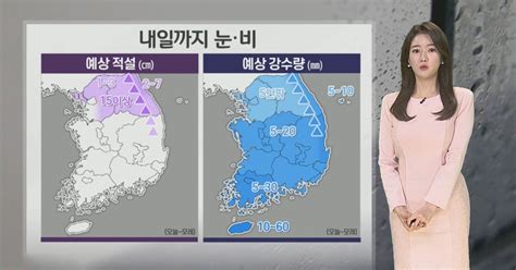 날씨 내일까지 눈·비대기 정체 중서부 초미세먼지