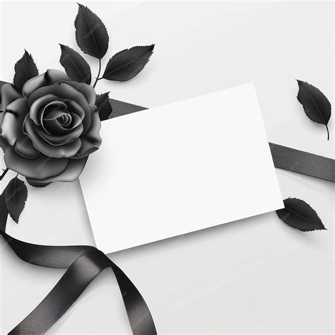 Premium Photo | Funeral card layout with black ribbon corner and grief