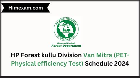 HP Forest Kullu Division Van Mitra PET Physical Efficiency Test