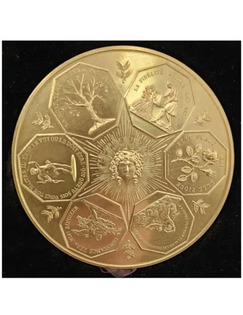 GRANDE MEDAILLE MONNAIE DE PARIS MEILLEURS VOEUX BRONZE DORÉ 1963 Ø