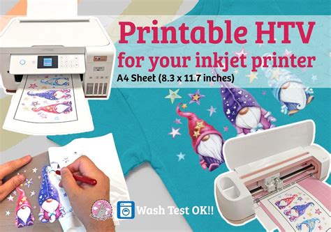 Sheets Of Printable Heat Transfer Vinyl Inkjet Printer And Dark