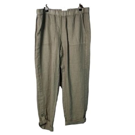 Pure J Jill Garment Dyed Linen Lagenlook Womens Pant Gem