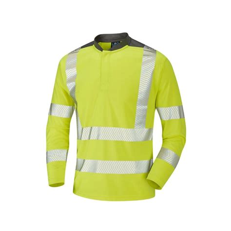 Leo Workwear T13 Watermouth Iso 20471 Class 3 Performance Sleeved Hi Vis T Shirt Gorilla Workwear