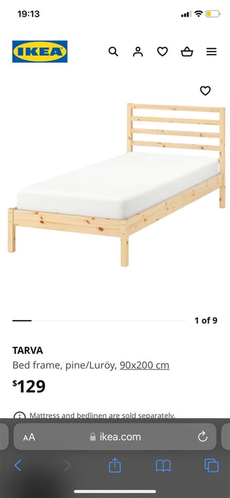 Ikea Single Bed Frame Tarva Furniture Home Living Furniture Bed