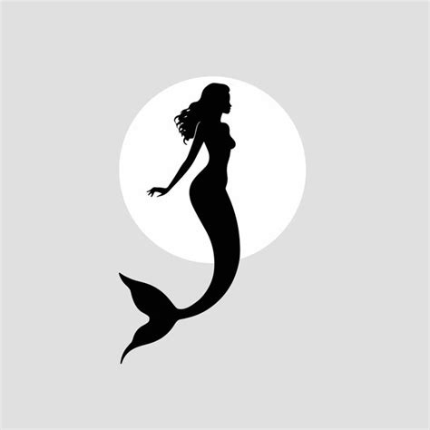 Premium Vector Mermaid Silhouette Siren Vector Illustration