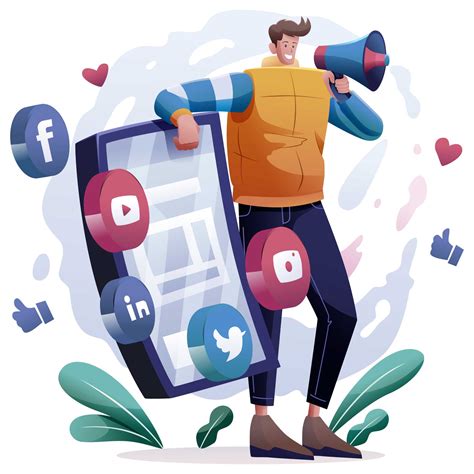 Social Media Sharing Illustration AI EPS PNG