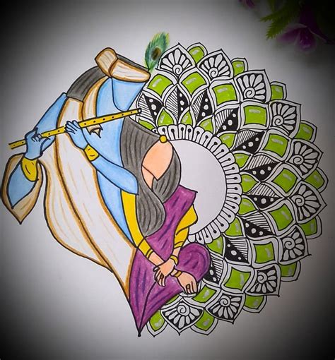 Radha Krishna Mandala Art Easy Mandala Drawing Mandala Art Lesson