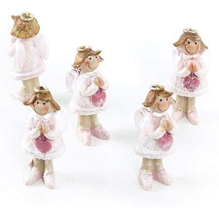 Logbuch Verlag 5 kleine Schutzengel Figur Mini Engel ROSA pink weiß