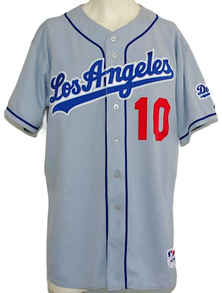 Lot Detail Hideo Nomo Los Angeles Dodgers Game Used Road Jersey