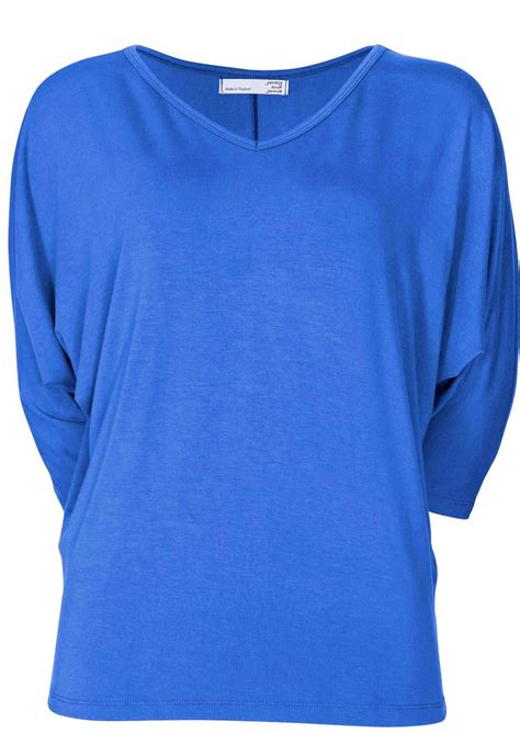 3 4 Sleeve V Neck Batwing Top Electric Blue Karma East Australia