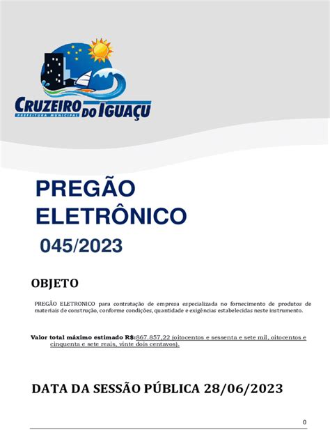 Preenchível Disponível cruzeirodoiguacu pr gov Licitaes e Editais de