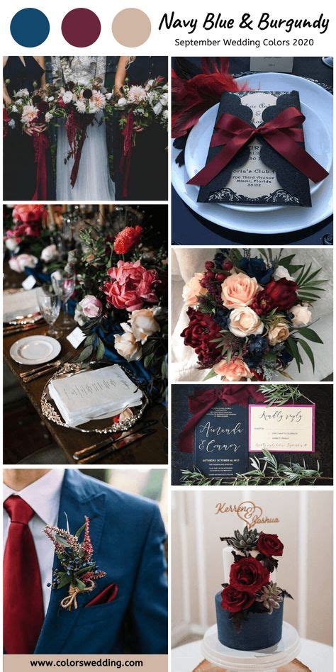 Navy Blue And Burgundy Wedding Theme