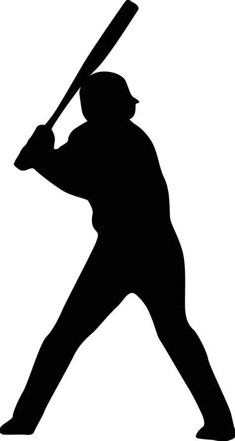 Baseball Player Batting Stance Righty Silhouette Custom Wall Decals