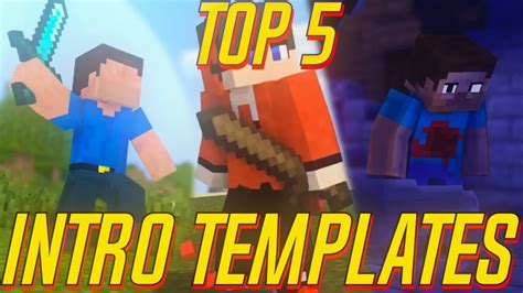 TOP 5 INTRO TEMPLATES MINE IMATOR MINECRAFT ANIMATIONS YouTube