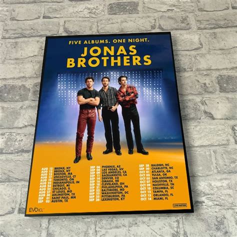 Jonas Brothers Five Albums One Night Tour 2023 Poster Designed And Sold