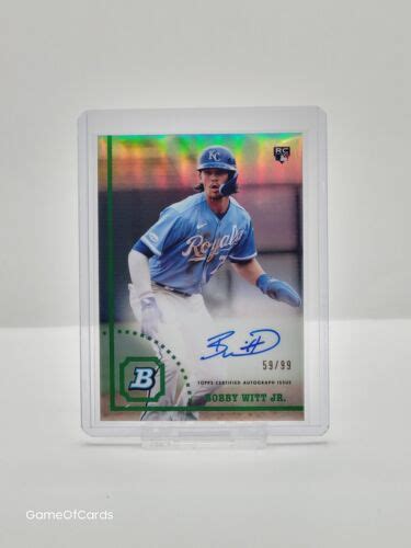 Bowman Heritage Bobby Witt Jr Rc Rookie Chrome Auto Autograph