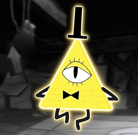 A Yellow Triangle With An Eye And Bow Tie On It S Head In The Dark