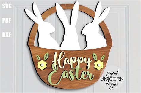 Happy Easter Door Hanger Svg Graphic By Joyfulunicorn · Creative Fabrica