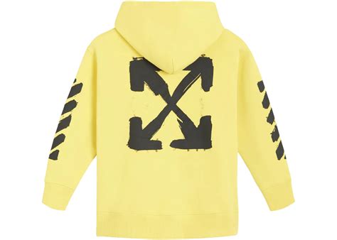 Off White Kids Script Hoodie Yellowblack Kids Fw21 Us