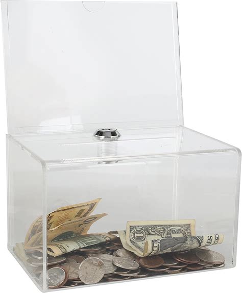 Lockable Clear Acrylic Donation Collection Box Australia Ubuy