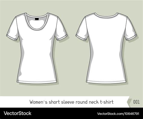 Women Short Sleeve Round Neck T Shirt Template Vector Image