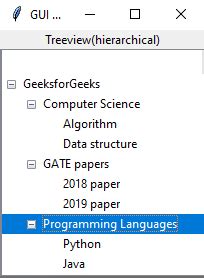 Hierarchical Treeview In Python GUI Application GeeksforGeeks